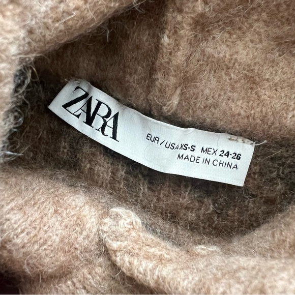 Zara Wool Llama Blend Sweater Oversized Hearts Rustic - Picture 4 of 7